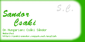 sandor csaki business card